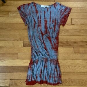 Thistlepearl Tie Dye Short Sleeved Raw Edge Top